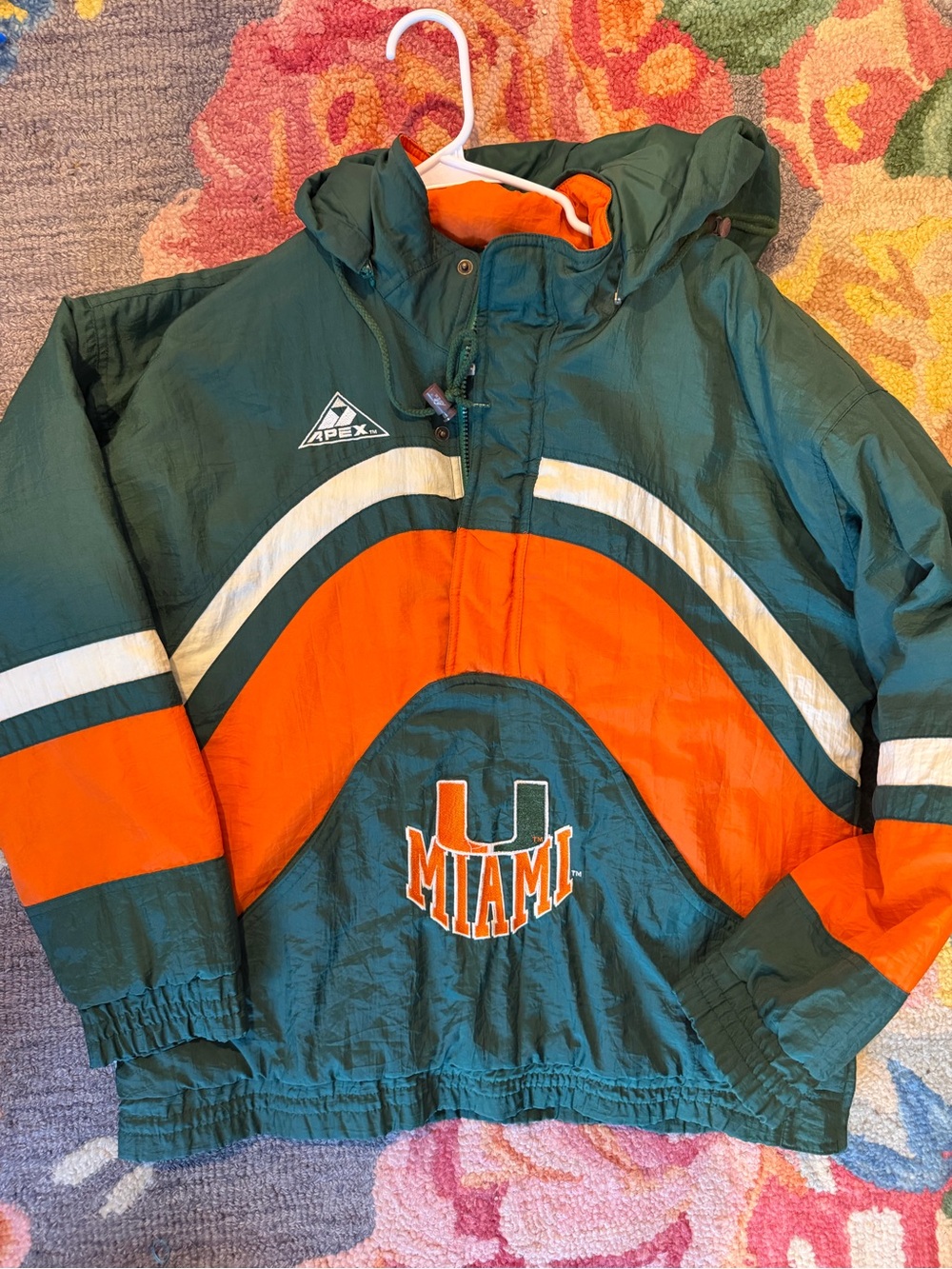 Apex Miami Green & Orange Retro Pullover Jacket